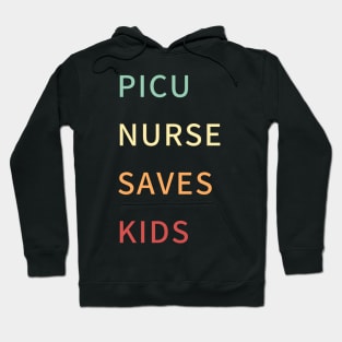 picu nurse! retro colours typographic design Hoodie